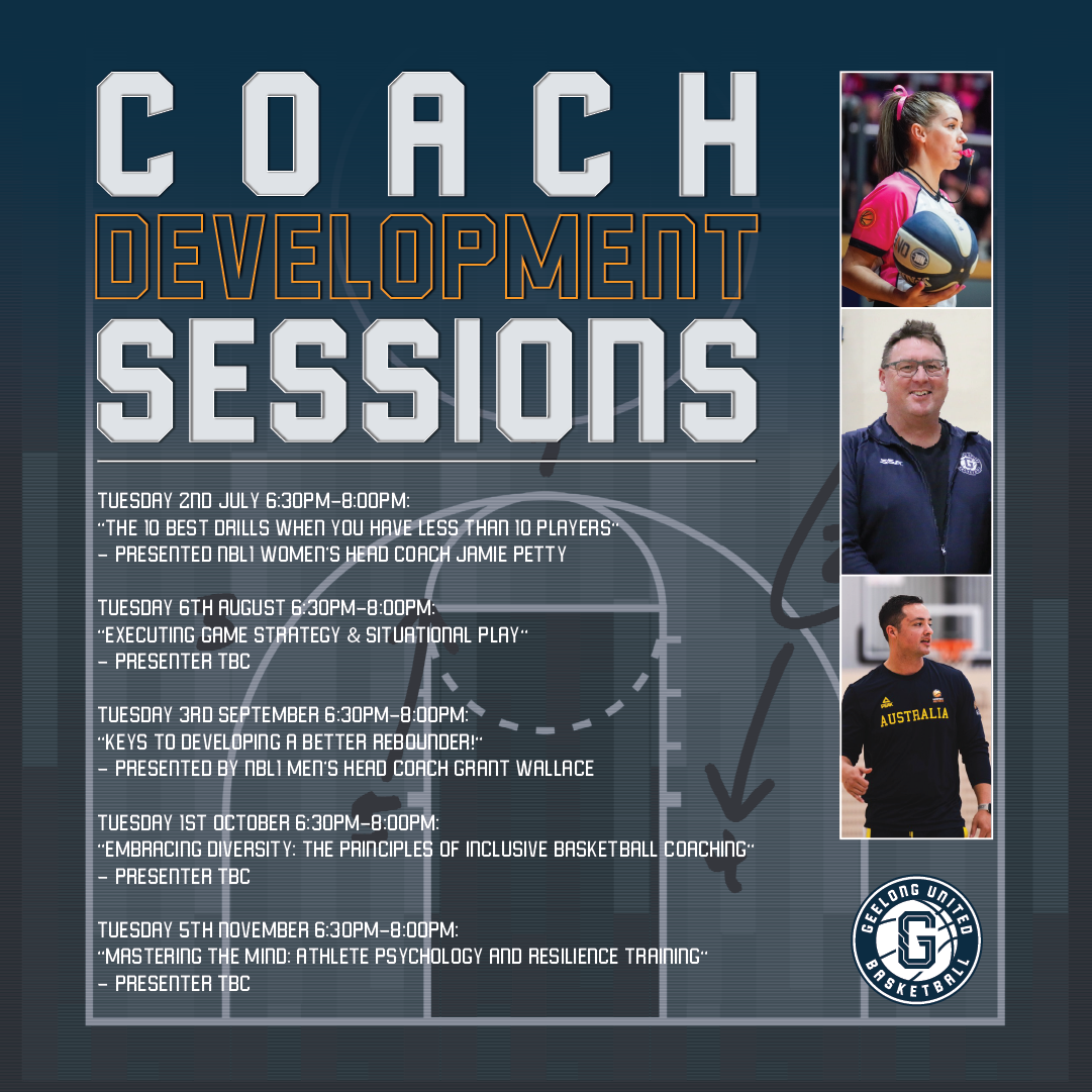 Geelong United Basketball Coach Development Sessions Jamie Petty Grant Wallace