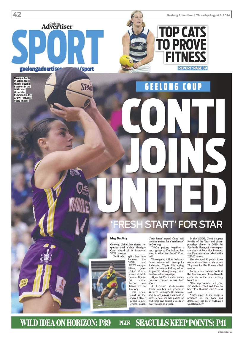 Geelong Addy - Back Page Wnbl Mon Conti