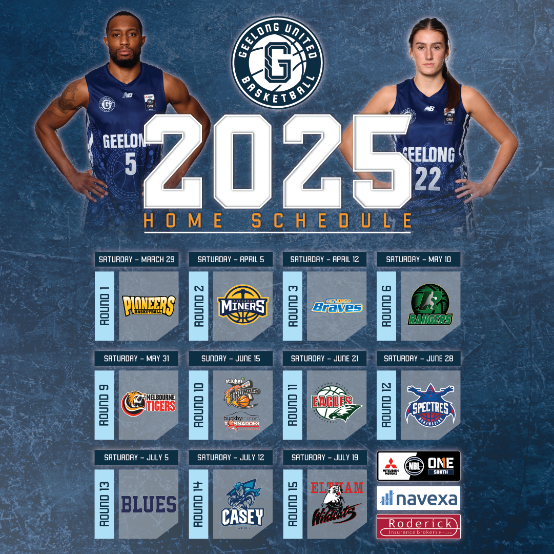 Geelong United NBL1 South Home Schedule 2025